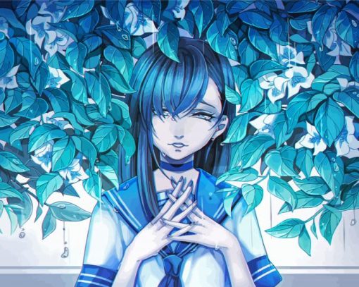 Girl In Blue Anime Diamond Paintings