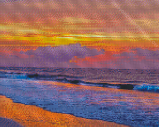 Golden Sunrise Ocean Isle Beach Diamond Paintings