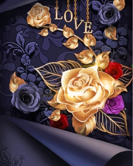 Love And Flowers Diamond Paintings