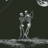 Monochrome Love Skeletons Dancing Diamond Paintings