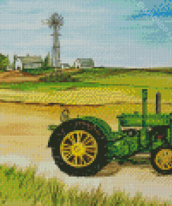 Old John Deere Tractor Diamond Paintings