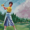 Vintage Woman Golfer Diamond Paintings