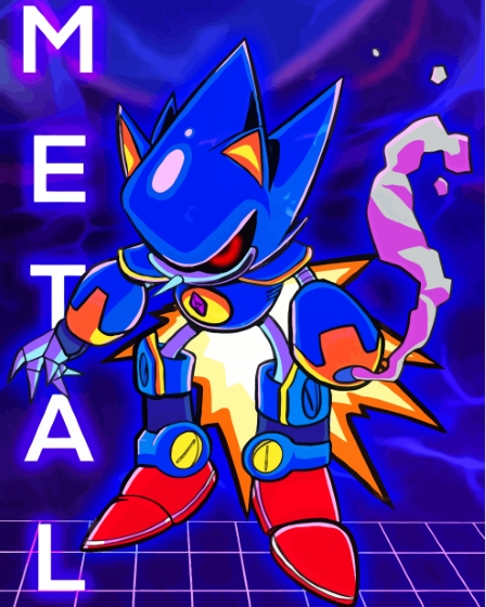 Aesthetic Metal Sonic Diamond Painting 