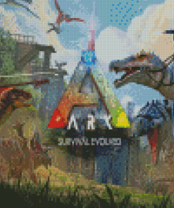 Ark Survival Evolved Game Poster Diamond Paintings