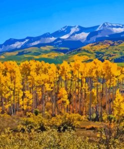 Colorado With Aspen Trees In Autumn Diamond Paintings