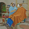 Dogs At The Barber Diamond Paintings