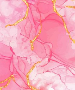 Golden Glitter And Pink Marble Diamond Paintings