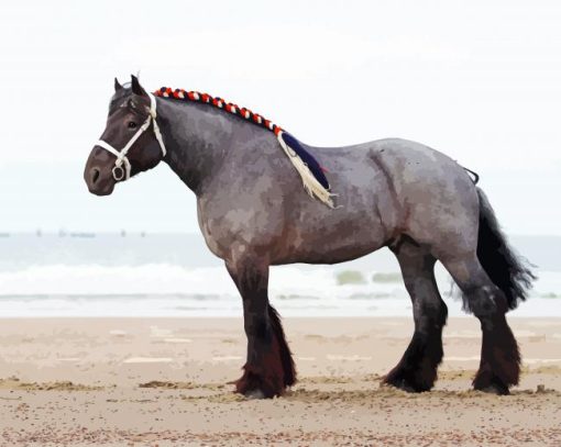 Grey Draft Horse Diamond Paintings