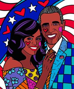 Pop Art Barack And Michelle Obama Diamond Paintings