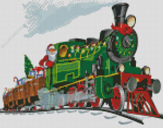 Santa Claus Train Diamond Paintings