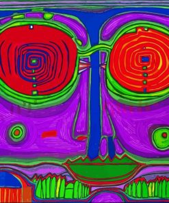 Spectacles In The Small Face By Hundertwasser Diamond Paintings