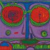 Spectacles In The Small Face By Hundertwasser Diamond Paintings