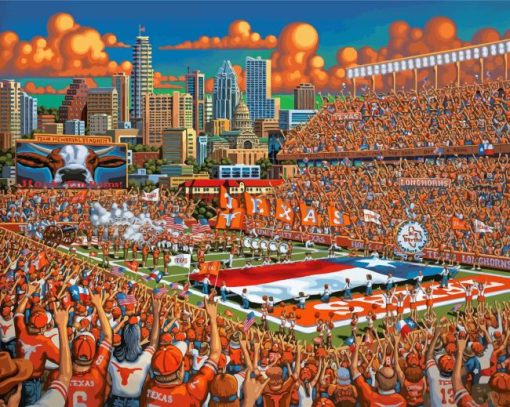 Texas Longhorns Football Folk Art Diamond Paintings