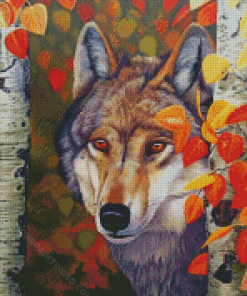 The Wolf Among Birches Diamond Paintings