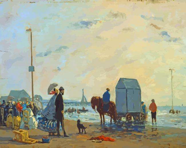 A La Plage A Trauville By Eugene Boudin Diamond Paintings
