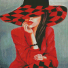 Aesthetic Red Women Diamond Paintings
