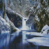 Aesthetic Winter Waterfall Diamond Paintings
