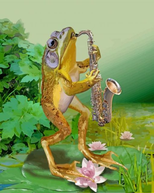 Aesthetic Frog With Sax Diamond Paintings
