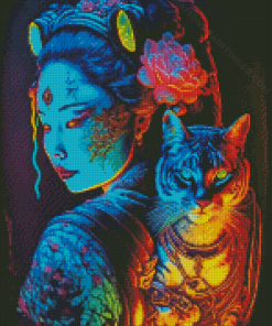 Asian Lady And Tiger Diamond Paintings