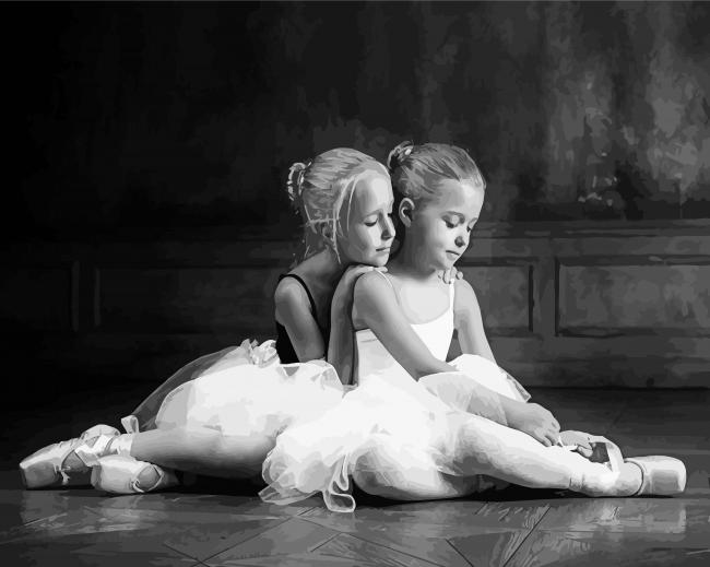 Black And White Ballerina Children Diamond Paintings