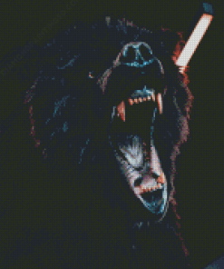 Black Angry Bear Diamond Paintings