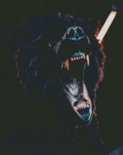 Black Angry Bear Diamond Paintings