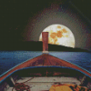 Boat With Moon Diamond Paintings
