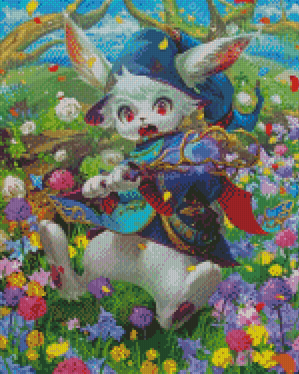 Cute White Rabbit Knight Diamond Paintings