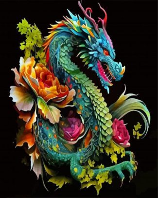 Floral Dragon Diamond Paintings