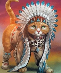 Native Cat Diamond Paintings