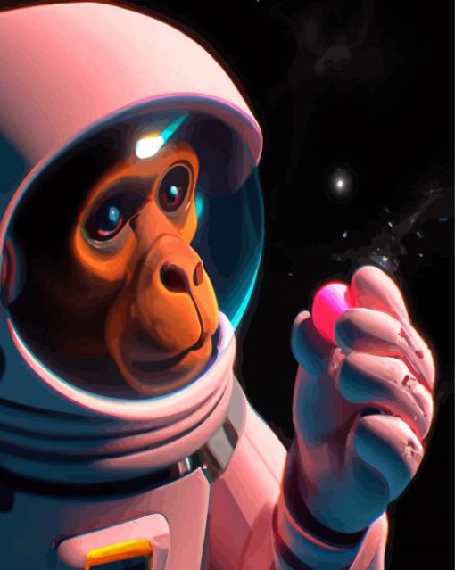 Space Astronaut Chimp Diamond Paintings