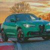 Alfa Romeo Stelvio Green Car Diamond Paintings