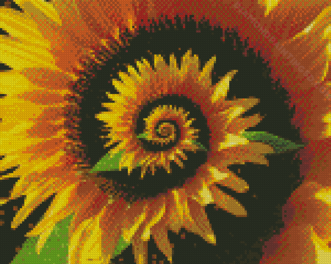 Blooming Spiral Sunflower Diamond Paintings