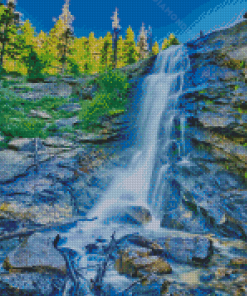 Bridal Veil Rocky Mountains Waterfall Diamond Paintings
