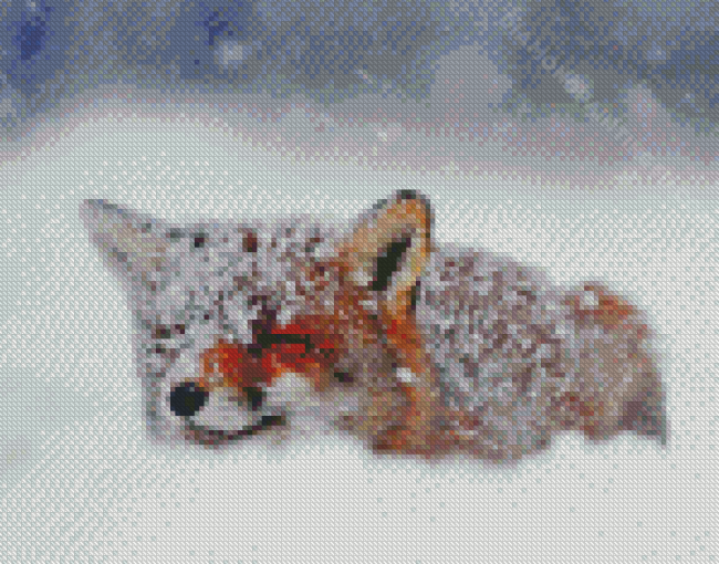 Fox In The Snow Diamond Paintings