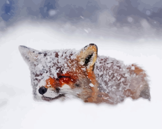Fox In The Snow Diamond Paintings