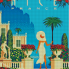 Girl In Nice France Poster Diamond Paintings
