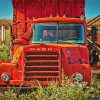 Old Red Mack Truck Diamond Paintings