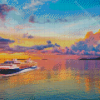 Royal Caribbean Ship Sunset Scene Diamond Paintings