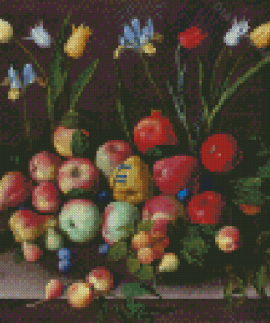 Abstract Fruits With Flowers Diamond Paintings