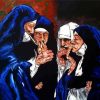 Abstract Smoking Nun Diamond Paintings