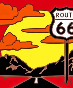 Aesthetic Sunset On Route 66 Diamond Paintings