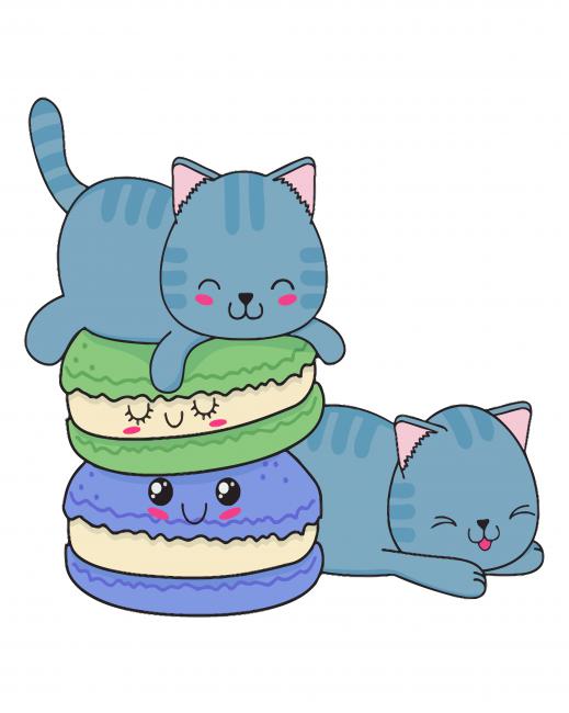 Cute Little Cats With Cookies Kawaii Characters Diamond Paintings