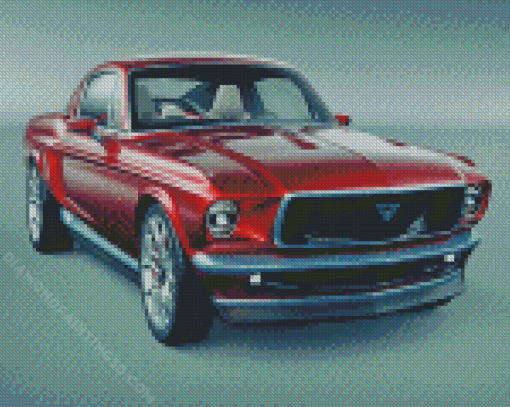 Red 67 Mustang Diamond Paintings