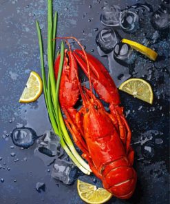 Crayfish With Lemons And Ice Cubes diamond by numbers