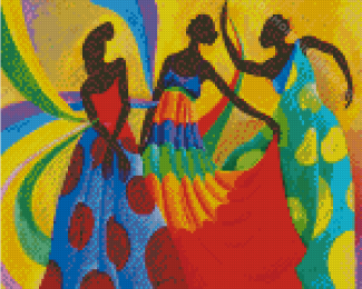 African Dancers Art Diamond Painting