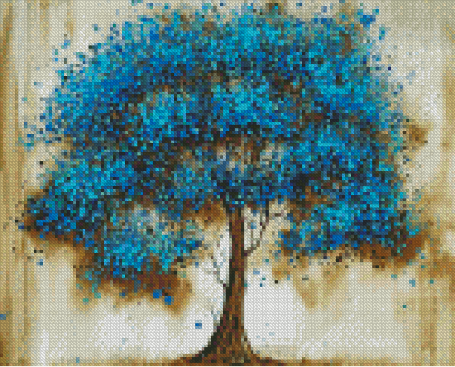 Blue Tree Diamond Painting