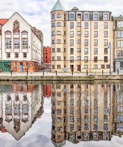 Leith Building Reflection Diamond Painting
