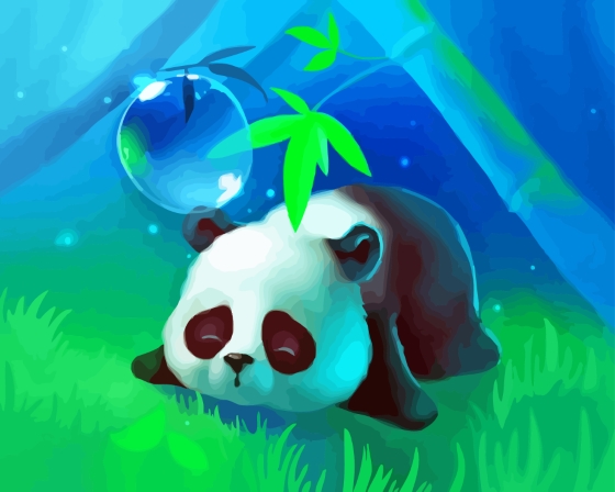 Sad Anime Panda Diamond Painting