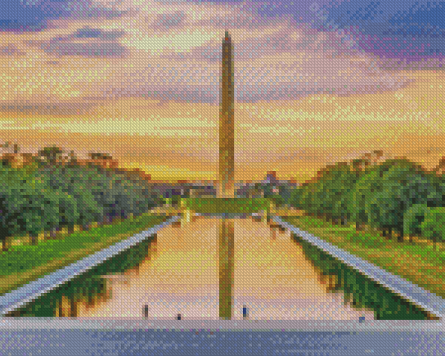 Sunset Washington Monument Diamond Painting